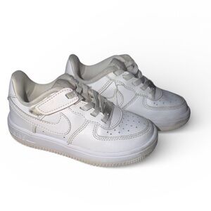 🔥 Nike Air Force 1 Toddler Shoes White Hook & Loop Sneakers Sz 10c FN0237-111